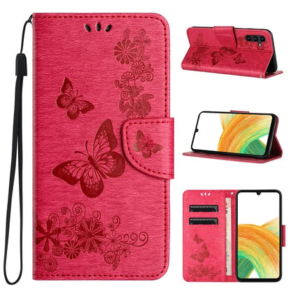 For Samsung Galaxy A05s 4G Case Folio PU Leather Butterflies Flower Phone Cover