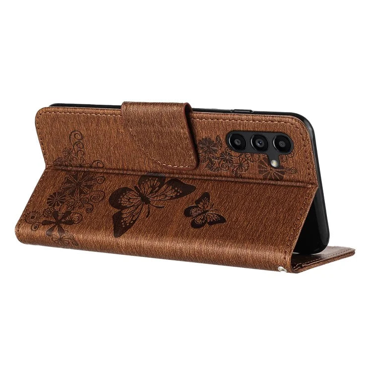 For Samsung Galaxy A05s 4G Case Folio PU Leather Butterflies Flower Phone Cover