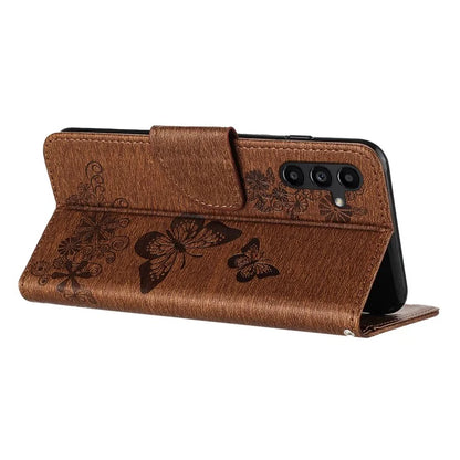 For Samsung Galaxy A05s 4G Case Folio PU Leather Butterflies Flower Phone Cover