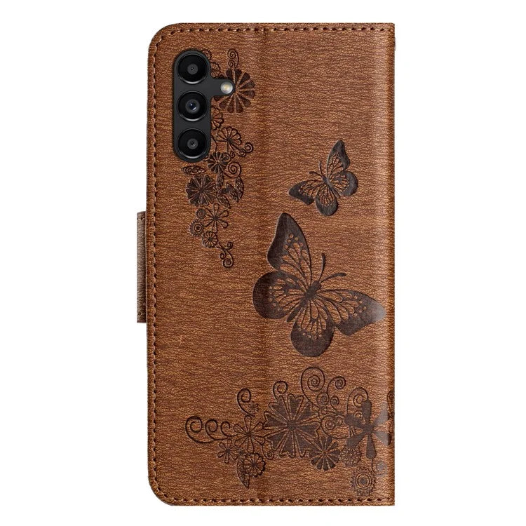 For Samsung Galaxy A05s 4G Case Folio PU Leather Butterflies Flower Phone Cover