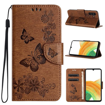 For Samsung Galaxy A05s 4G Case Folio PU Leather Butterflies Flower Phone Cover