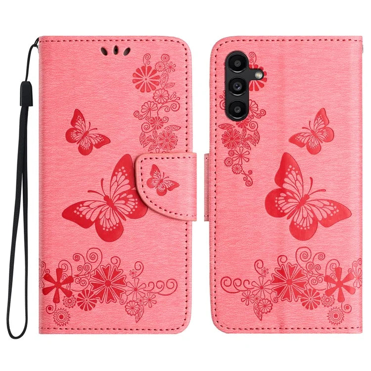 For Samsung Galaxy A05s 4G Case Folio PU Leather Butterflies Flower Phone Cover