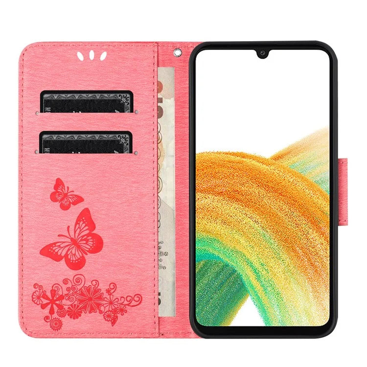 For Samsung Galaxy A05s 4G Case Folio PU Leather Butterflies Flower Phone Cover