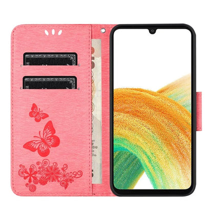 For Samsung Galaxy A05s 4G Case Folio PU Leather Butterflies Flower Phone Cover