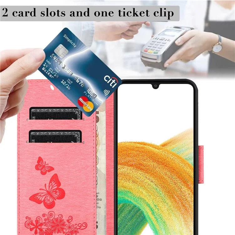 For Samsung Galaxy A05s 4G Case Folio PU Leather Butterflies Flower Phone Cover