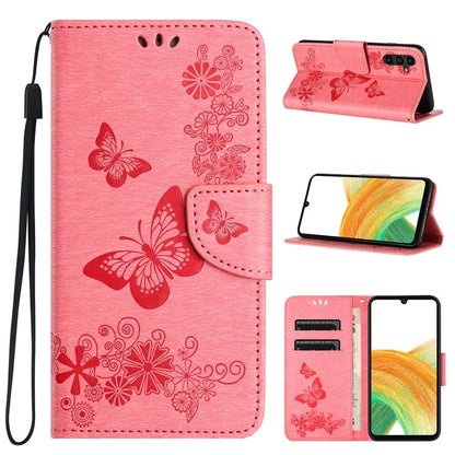 For Samsung Galaxy A05s 4G Case Folio PU Leather Butterflies Flower Phone Cover
