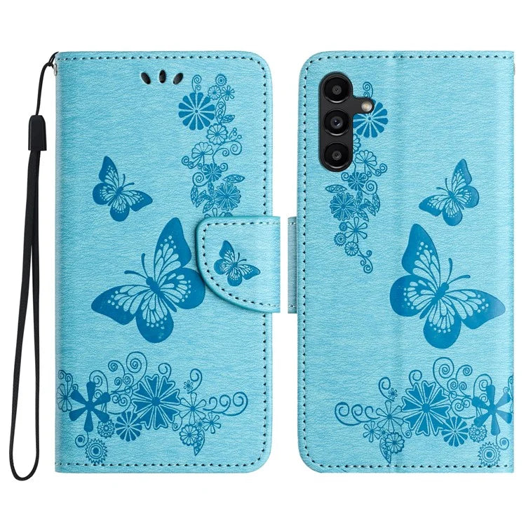 For Samsung Galaxy A05s 4G Case Folio PU Leather Butterflies Flower Phone Cover