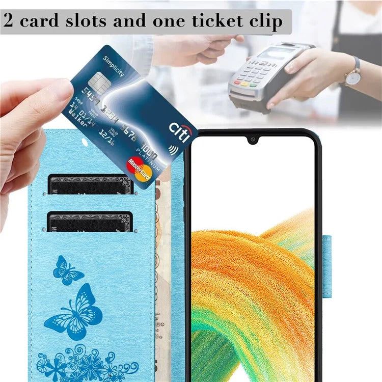 For Samsung Galaxy A05s 4G Case Folio PU Leather Butterflies Flower Phone Cover