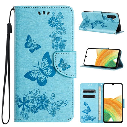 For Samsung Galaxy A05s 4G Case Folio PU Leather Butterflies Flower Phone Cover
