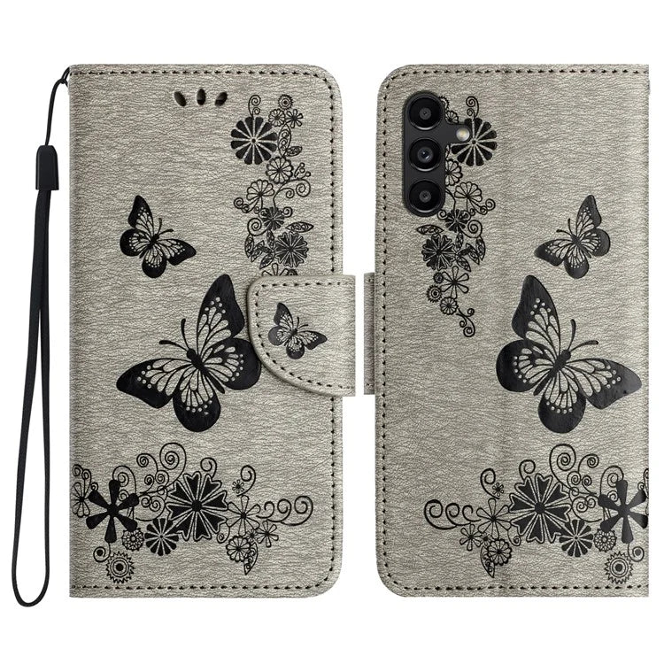 For Samsung Galaxy A05s 4G Case Folio PU Leather Butterflies Flower Phone Cover