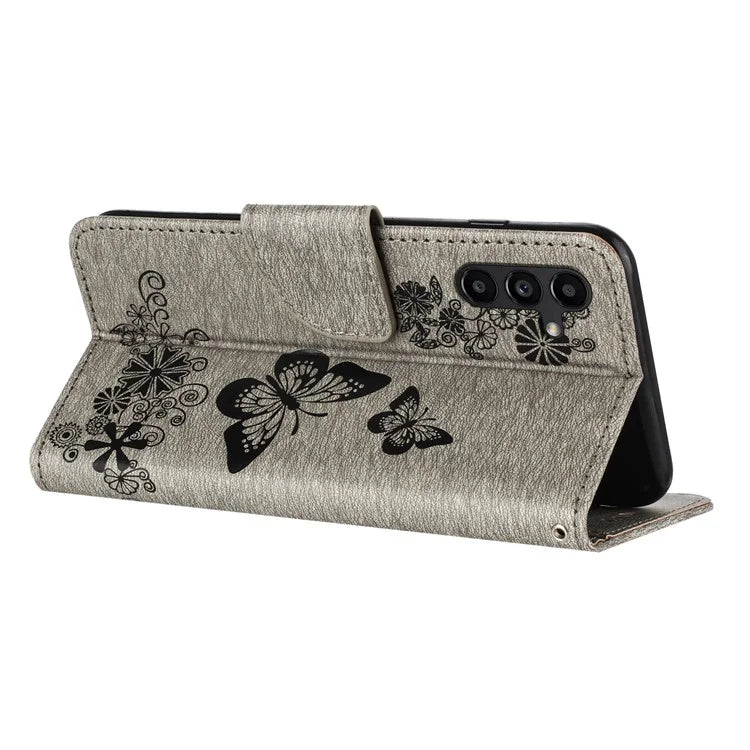 For Samsung Galaxy A05s 4G Case Folio PU Leather Butterflies Flower Phone Cover
