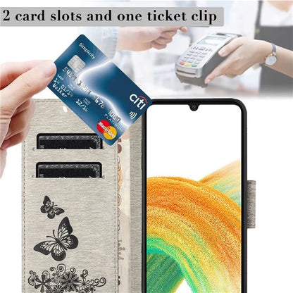 For Samsung Galaxy A05s 4G Case Folio PU Leather Butterflies Flower Phone Cover