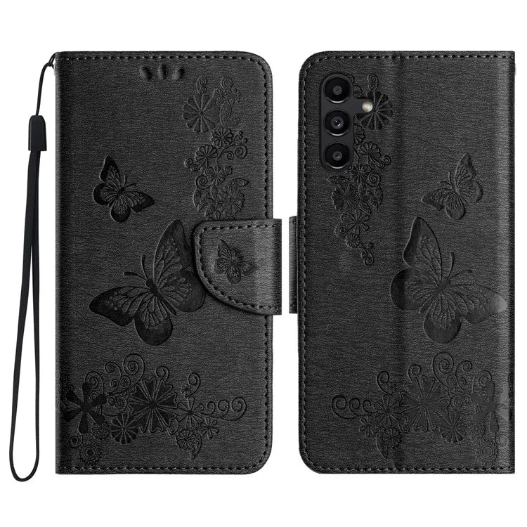 For Samsung Galaxy A05s 4G Case Folio PU Leather Butterflies Flower Phone Cover