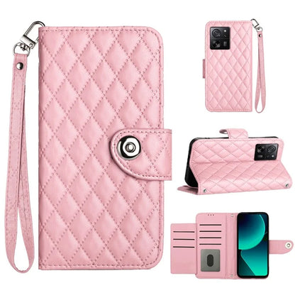 YB Imprinting Series-8 for Xiaomi 13T / 13T Pro Phone Case 7-Card Slots Leather Flip Cover