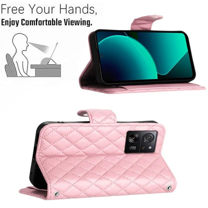 YB Imprinting Series-8 for Xiaomi 13T / 13T Pro Phone Case 7-Card Slots Leather Flip Cover