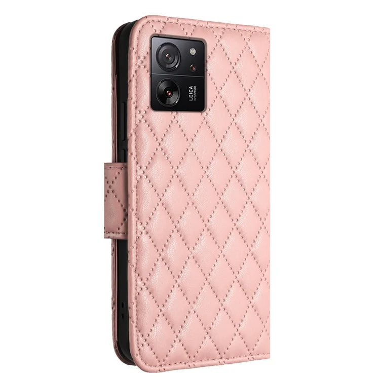 YB Imprinting Series-8 for Xiaomi 13T / 13T Pro Phone Case 7-Card Slots Leather Flip Cover