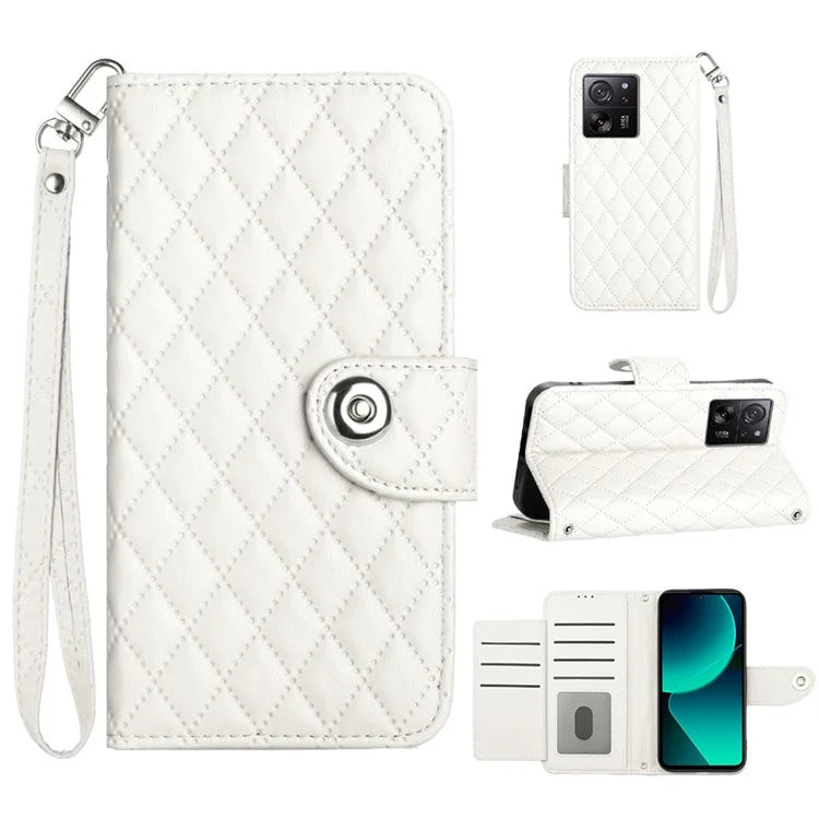 YB Imprinting Series-8 for Xiaomi 13T / 13T Pro Phone Case 7-Card Slots Leather Flip Cover