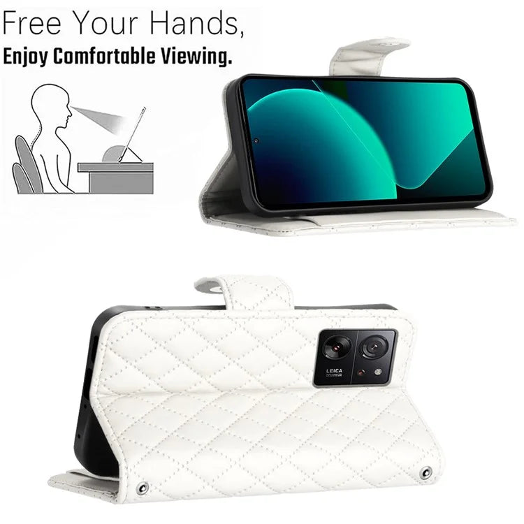 YB Imprinting Series-8 for Xiaomi 13T / 13T Pro Phone Case 7-Card Slots Leather Flip Cover