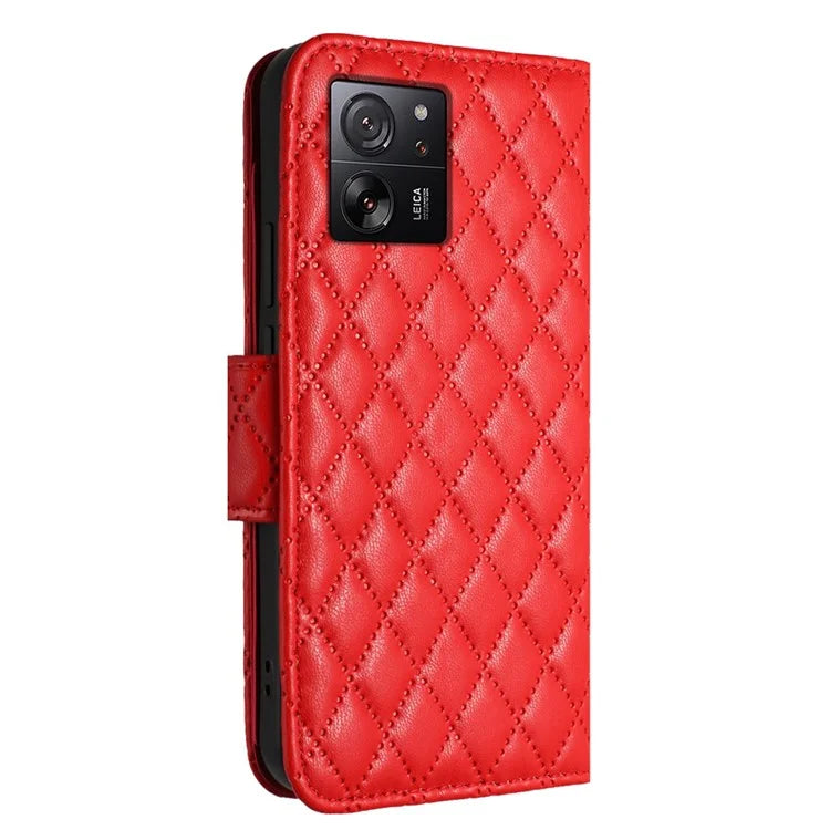 YB Imprinting Series-8 for Xiaomi 13T / 13T Pro Phone Case 7-Card Slots Leather Flip Cover