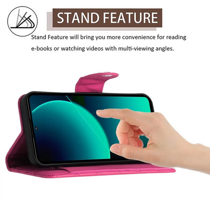 YB Imprinting Series-8 for Xiaomi 13T / 13T Pro Phone Case 7-Card Slots Leather Flip Cover