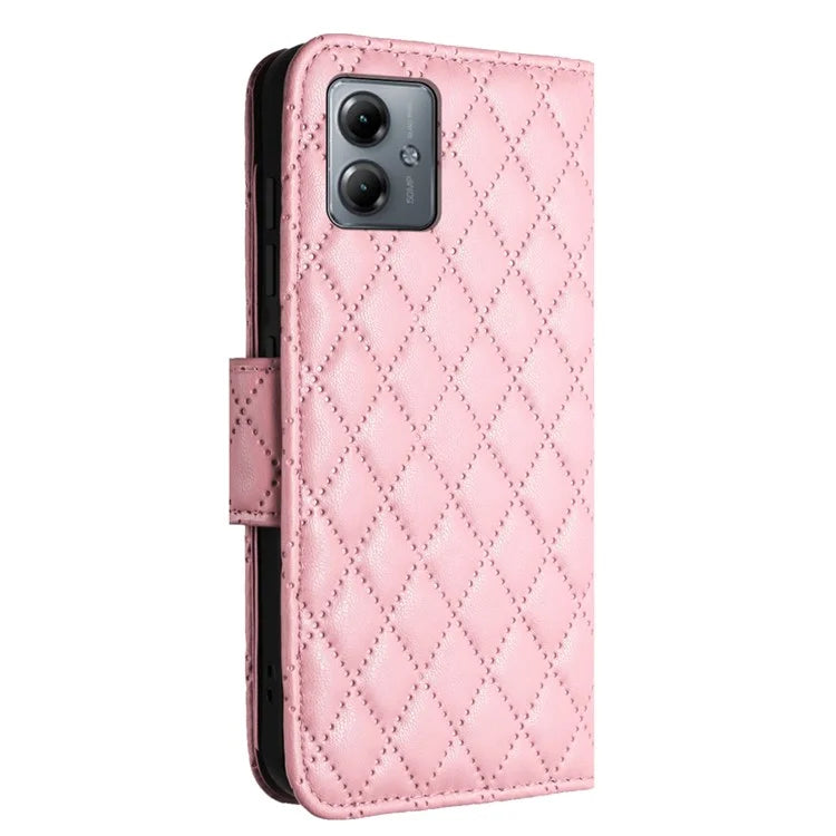 YB Imprinting Series-8 for Motorola Moto G14 4G Case Anti-Dorp Leather Phone Cover with 7 Card Slots