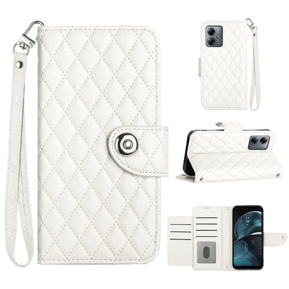 YB Imprinting Series-8 for Motorola Moto G14 4G Case Anti-Dorp Leather Phone Cover with 7 Card Slots