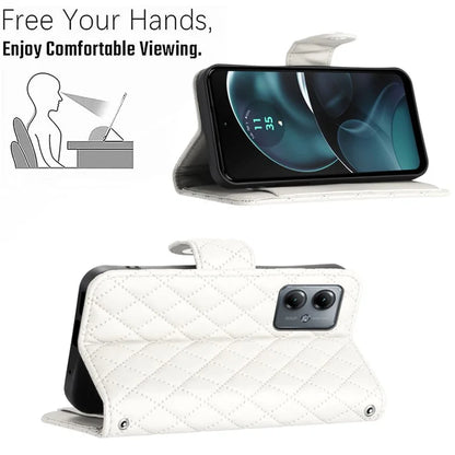 YB Imprinting Series-8 for Motorola Moto G14 4G Case Anti-Dorp Leather Phone Cover with 7 Card Slots