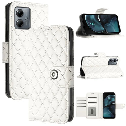 YB Imprinting Series-8 for Motorola Moto G14 4G Case Anti-Dorp Leather Phone Cover with 7 Card Slots