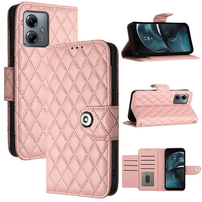 YB Imprinting Series-8 for Motorola Moto G14 4G Case Anti-Dorp Leather Phone Cover with 7 Card Slots