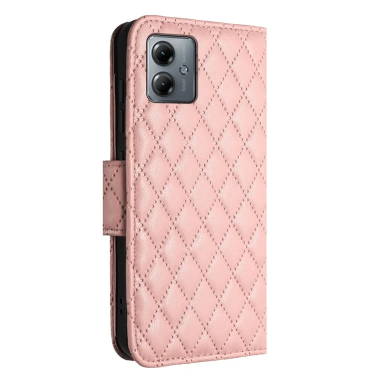 YB Imprinting Series-8 for Motorola Moto G14 4G Case Anti-Dorp Leather Phone Cover with 7 Card Slots
