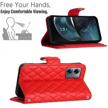 YB Imprinting Series-8 for Motorola Moto G14 4G Case Anti-Dorp Leather Phone Cover with 7 Card Slots