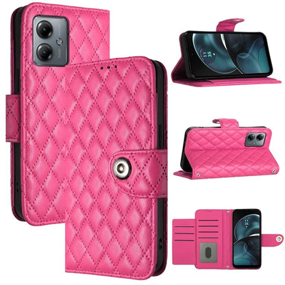 YB Imprinting Series-8 for Motorola Moto G14 4G Case Anti-Dorp Leather Phone Cover with 7 Card Slots