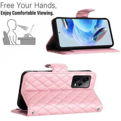 YB Imprinting Series-8 for Xiaomi Redmi Note 12 Pro 5G / Poco X5 Pro 5G Leather Phone Case with Hand Strap