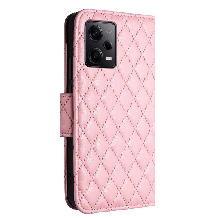YB Imprinting Series-8 for Xiaomi Redmi Note 12 Pro 5G / Poco X5 Pro 5G Leather Phone Case with Hand Strap