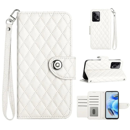 YB Imprinting Series-8 for Xiaomi Redmi Note 12 Pro 5G / Poco X5 Pro 5G Leather Phone Case with Hand Strap