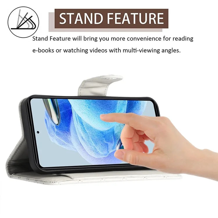 YB Imprinting Series-8 for Xiaomi Redmi Note 12 Pro 5G / Poco X5 Pro 5G Leather Phone Case with Hand Strap