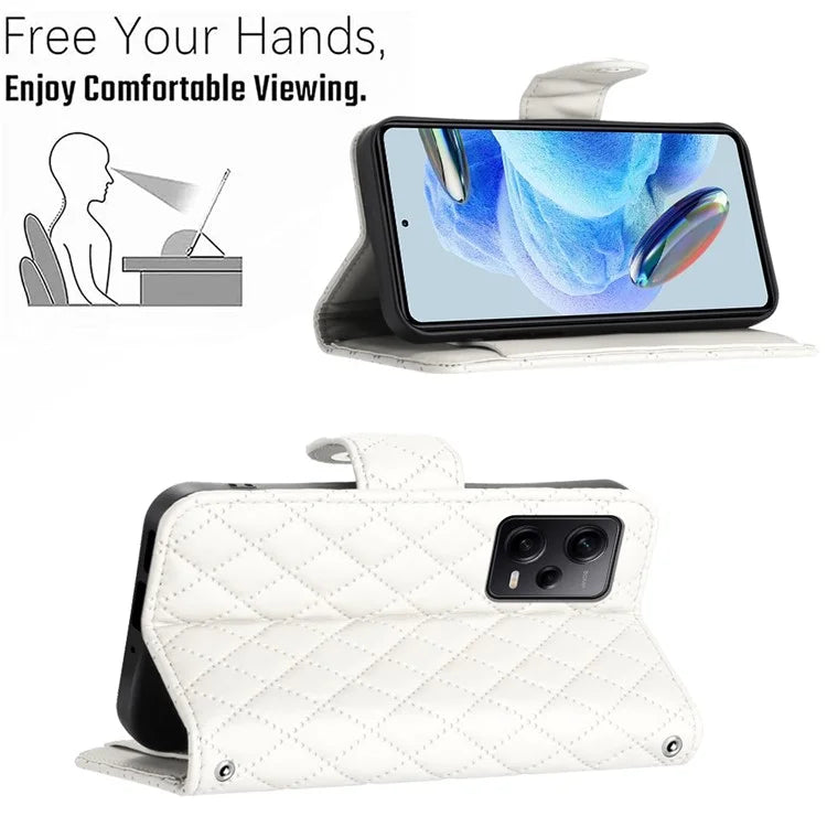 YB Imprinting Series-8 for Xiaomi Redmi Note 12 Pro 5G / Poco X5 Pro 5G Leather Phone Case with Hand Strap