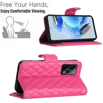 YB Imprinting Series-8 for Xiaomi Redmi Note 12 Pro 5G / Poco X5 Pro 5G Leather Phone Case with Hand Strap