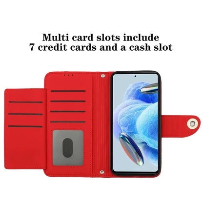 YB Imprinting Series-8 for Xiaomi Redmi Note 12 Pro 5G / Poco X5 Pro 5G Leather Phone Case with Hand Strap
