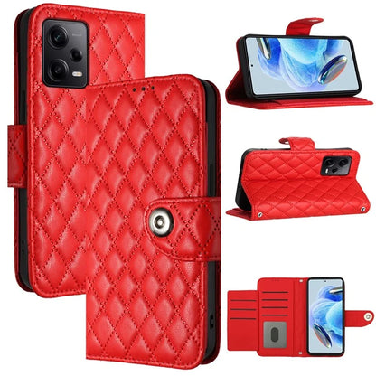 YB Imprinting Series-8 for Xiaomi Redmi Note 12 Pro 5G / Poco X5 Pro 5G Leather Phone Case with Hand Strap