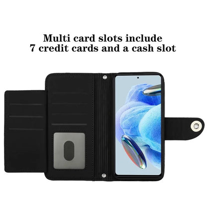 YB Imprinting Series-8 for Xiaomi Redmi Note 12 Pro+ 5G Magnetic Case 7 Card Slots Leather Phone Cover