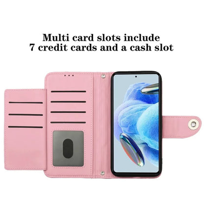 YB Imprinting Series-8 for Xiaomi Redmi Note 12 Pro+ 5G Magnetic Case 7 Card Slots Leather Phone Cover