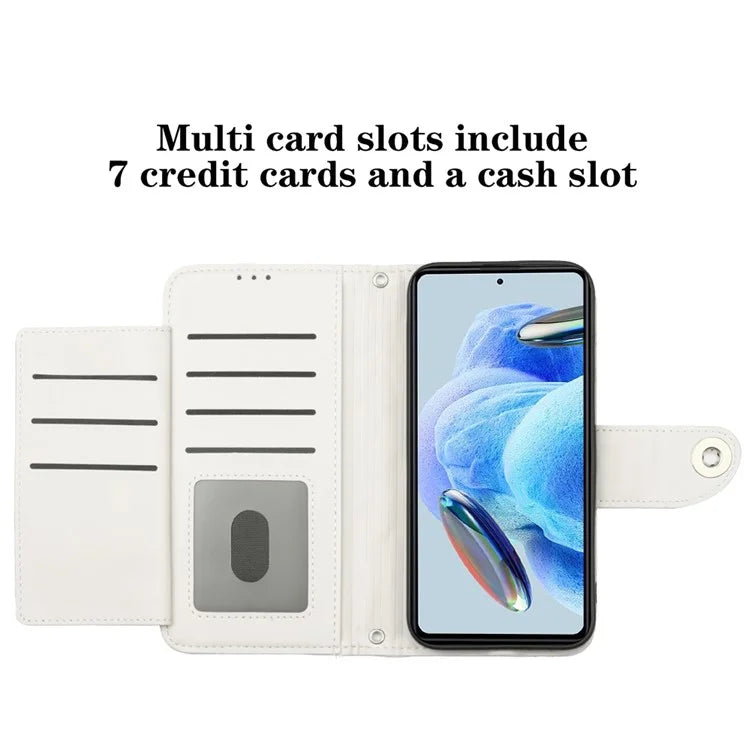 YB Imprinting Series-8 for Xiaomi Redmi Note 12 Pro+ 5G Magnetic Case 7 Card Slots Leather Phone Cover
