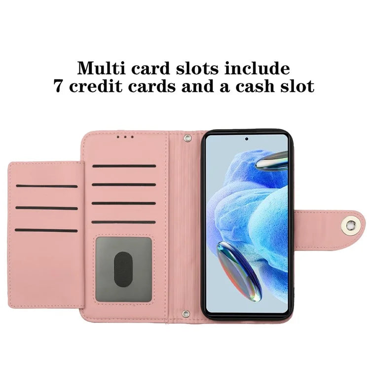 YB Imprinting Series-8 for Xiaomi Redmi Note 12 Pro+ 5G Magnetic Case 7 Card Slots Leather Phone Cover
