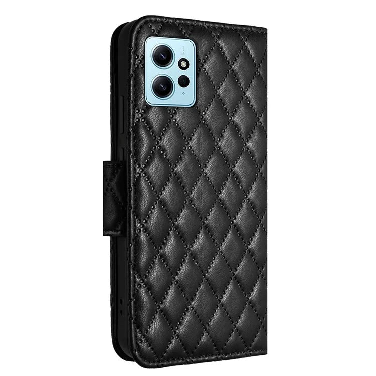 YB Imprinting Series-8 for Xiaomi Redmi Note 12 4G Case Leather Phone Wallet Cover with Hand Strap