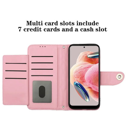 YB Imprinting Series-8 for Xiaomi Redmi Note 12 4G Case Leather Phone Wallet Cover with Hand Strap