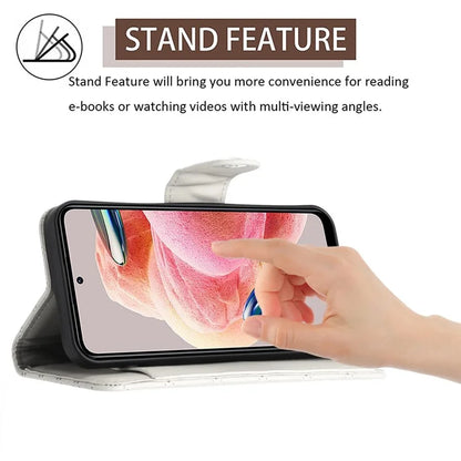 YB Imprinting Series-8 for Xiaomi Redmi Note 12 4G Case Leather Phone Wallet Cover with Hand Strap