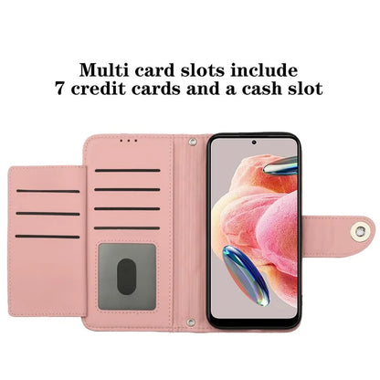 YB Imprinting Series-8 for Xiaomi Redmi Note 12 4G Case Leather Phone Wallet Cover with Hand Strap