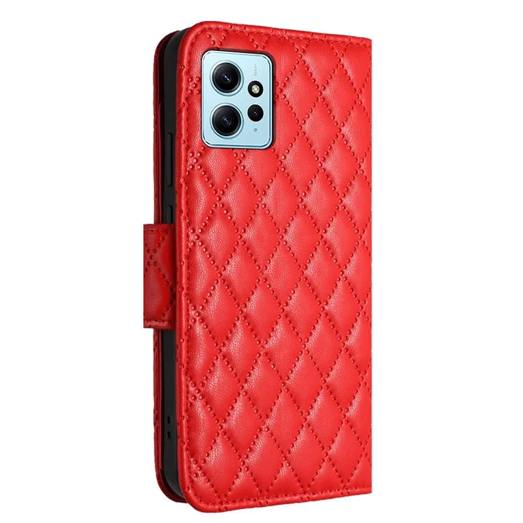 YB Imprinting Series-8 for Xiaomi Redmi Note 12 4G Case Leather Phone Wallet Cover with Hand Strap