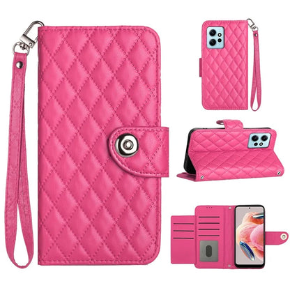 YB Imprinting Series-8 for Xiaomi Redmi Note 12 4G Case Leather Phone Wallet Cover with Hand Strap
